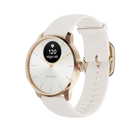 Withings Inc HWA11-MODEL 1-ALL-INT ScanWatch Light Smart Watch, 37mm, Sand