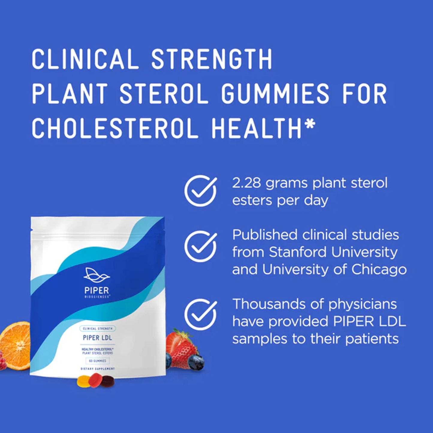 Piper Biosciences Clinical Strength LDL Healthy Cholesterol Gummies