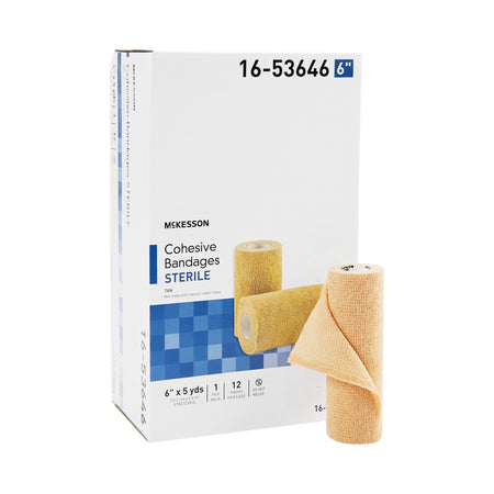 McKesson 16-53646 Self-adherent Closure Cohesive Bandage, 6 Inch x 5 Yard