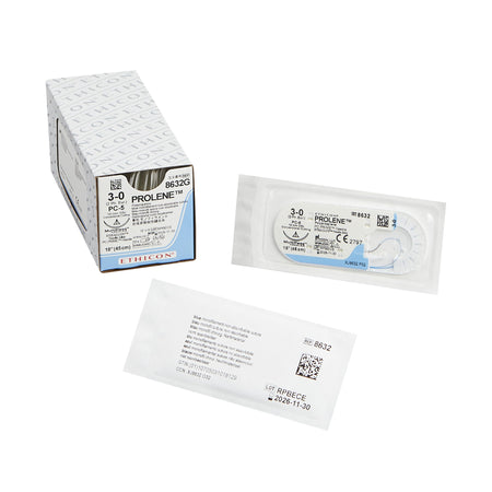 Ethicon 8632G Prolene Polypropylene Nonabsorbable Suture with Needle, Precision Conventional Cutting