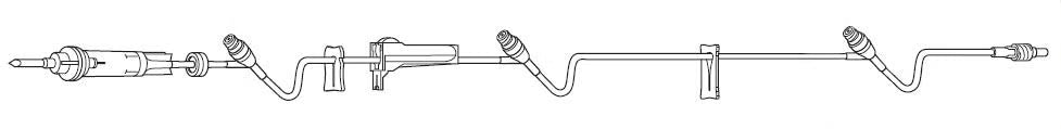 Baxter 2C8546 CLEARLINK CONTINU-FLO IV administration tubing set with three needle-free access ports and 60 drops per mL microdrip chamber