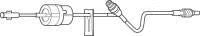 Baxter 2C8891 CLEARLINK 19-inch IV extension tubing set with CONTROL-A-FLO regulator, needle-free valve and male Luer-lock connector