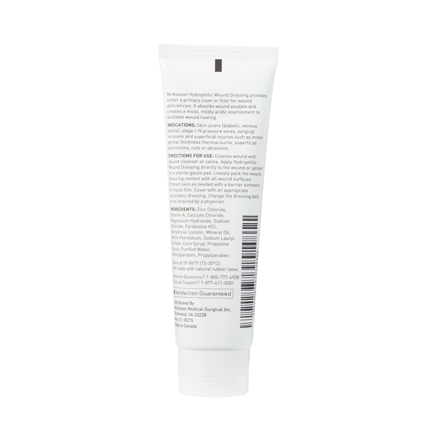 McKesson Hydrophilic Wound Dressing, 3-ounce tube