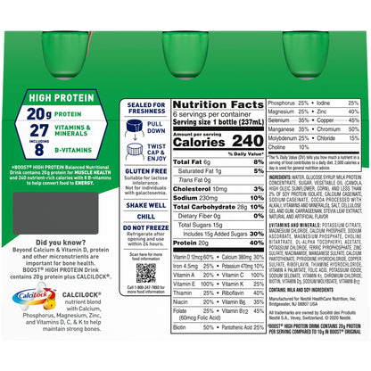 Boost® High Protein Chocolate Complete Nutritional Drink, 8-ounce bottle