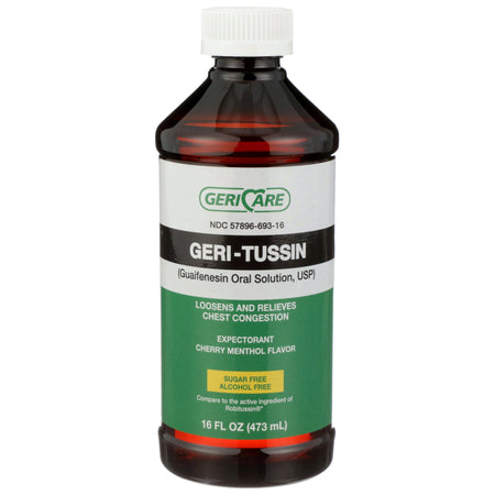 Geri-Care QROB-16-GCP Guaifenesin Cold and Cough Relief, 16-ounce Bottle