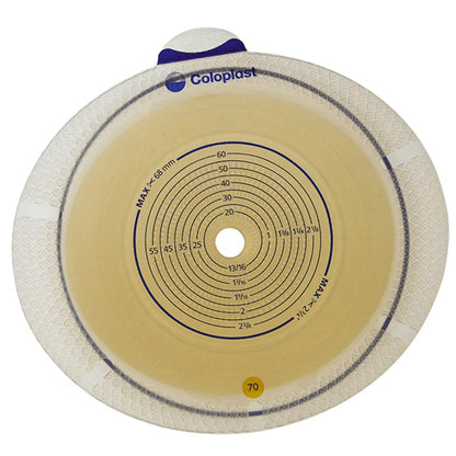 SenSura® Flex Xpro Flat Ostomy Barrier, Trim to Fit 10 – 68 mm, Yellow