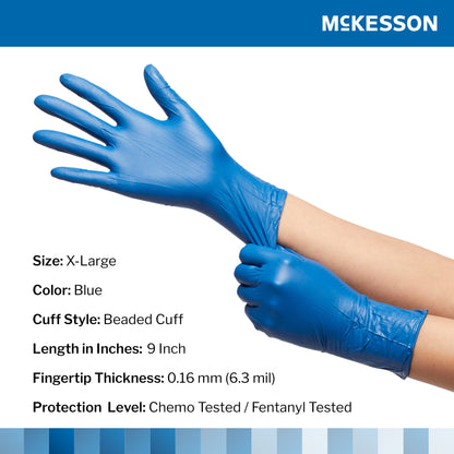 McKesson Confiderm® 6.8C Nitrile Exam Glove, Extra Large, Blue