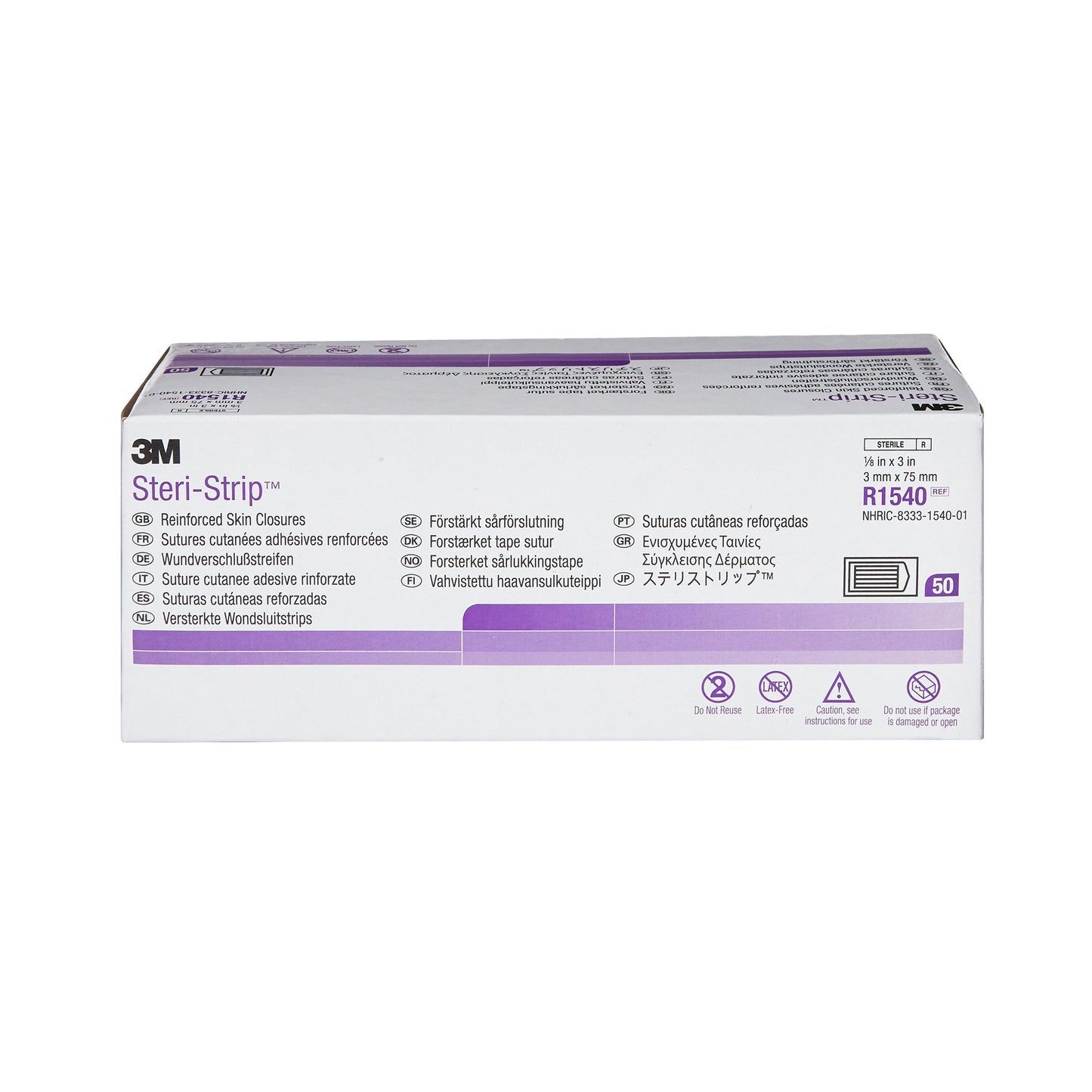 3M Steri-Strip Skin Closure Strips, nonwoven Material, Reinforced Strip, White