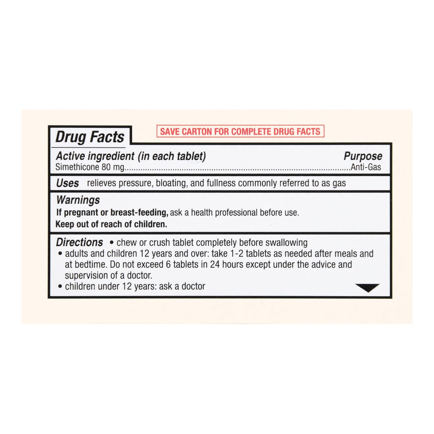 Foster & Thrive™ Gas Relief 80 mg Simethicone Chewable Tablets, Mint Flavor