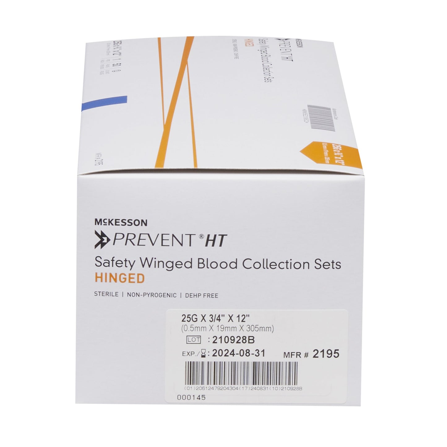 McKesson Prevent® Blood Collection Set, 25 Gauge, ¾-inch needle length