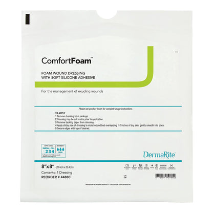 ComfortFoam™ Silicone Adhesive without Border Silicone Foam Dressing, 8 x 8 Inch