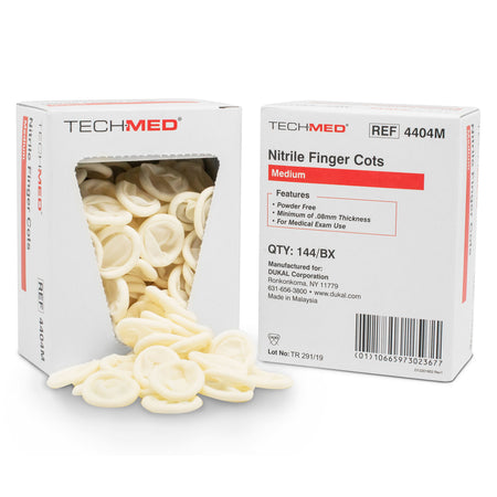 Dukal 531455 Tech-Med Nitrile Finger Cot, Medium