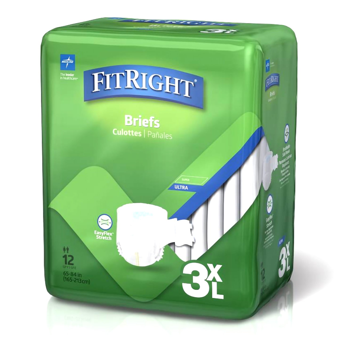 Incontinence Brief FitRight® Bariatric Adult 3X-Large Unisex Disposable Heavy Absorbency