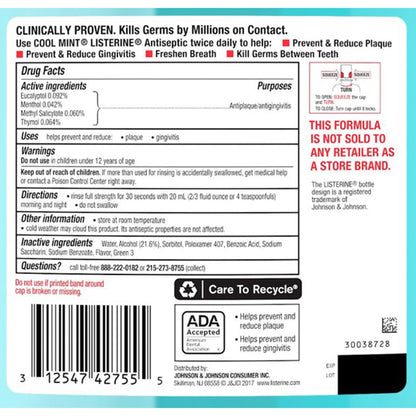 Listerine® Cool Mint Antiseptic Mouthwash, 1.5 Liter