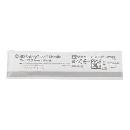 SafetyGlide™ Safety Hypodermic Needle, 27 Gauge, 5/8 Inch Length