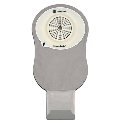 Ostomy Pouch Esteem Body™ One-Piece System 11 Inch Length Deep Convex, Pre-Cut 10 to 55 mm Stoma Drainable