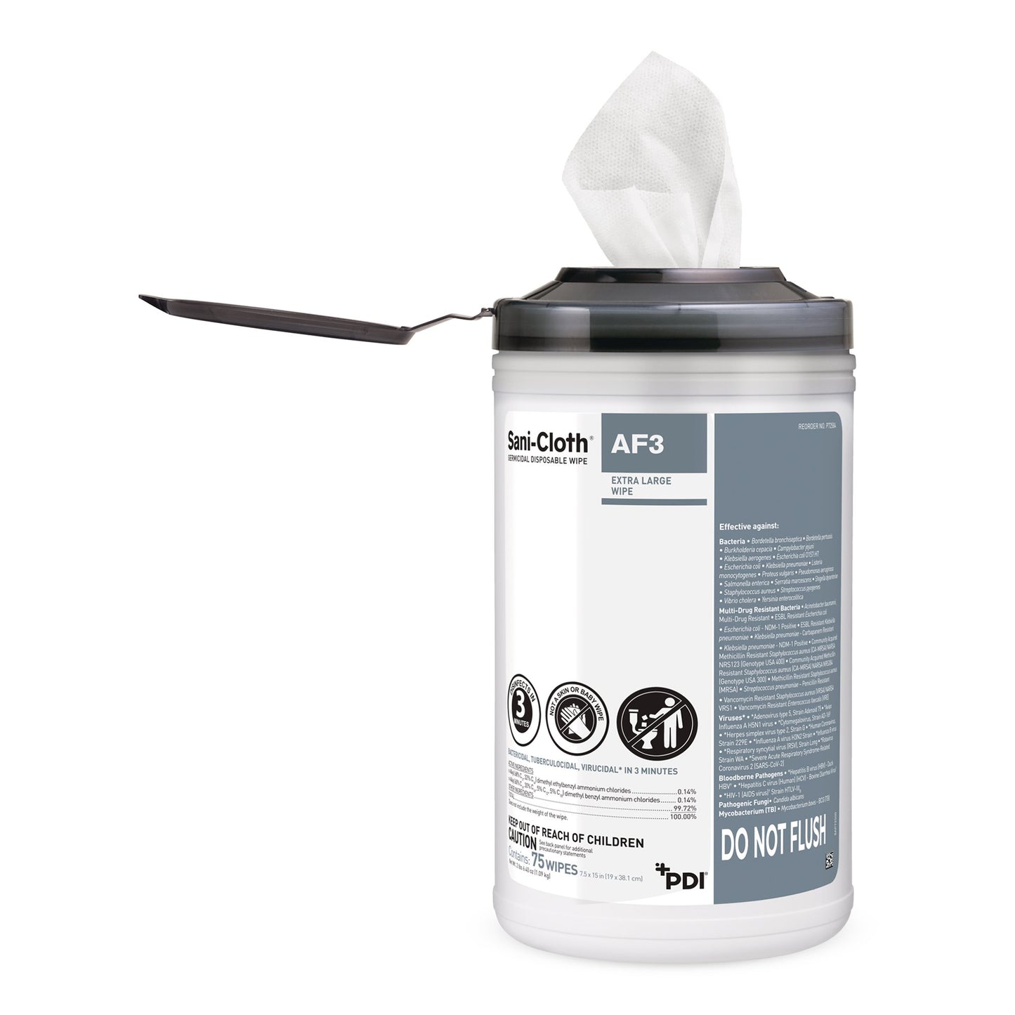 Sani-Cloth® AF3 Germicidal Extra Large Disinfectant Wipes, Canister, 75 ct.