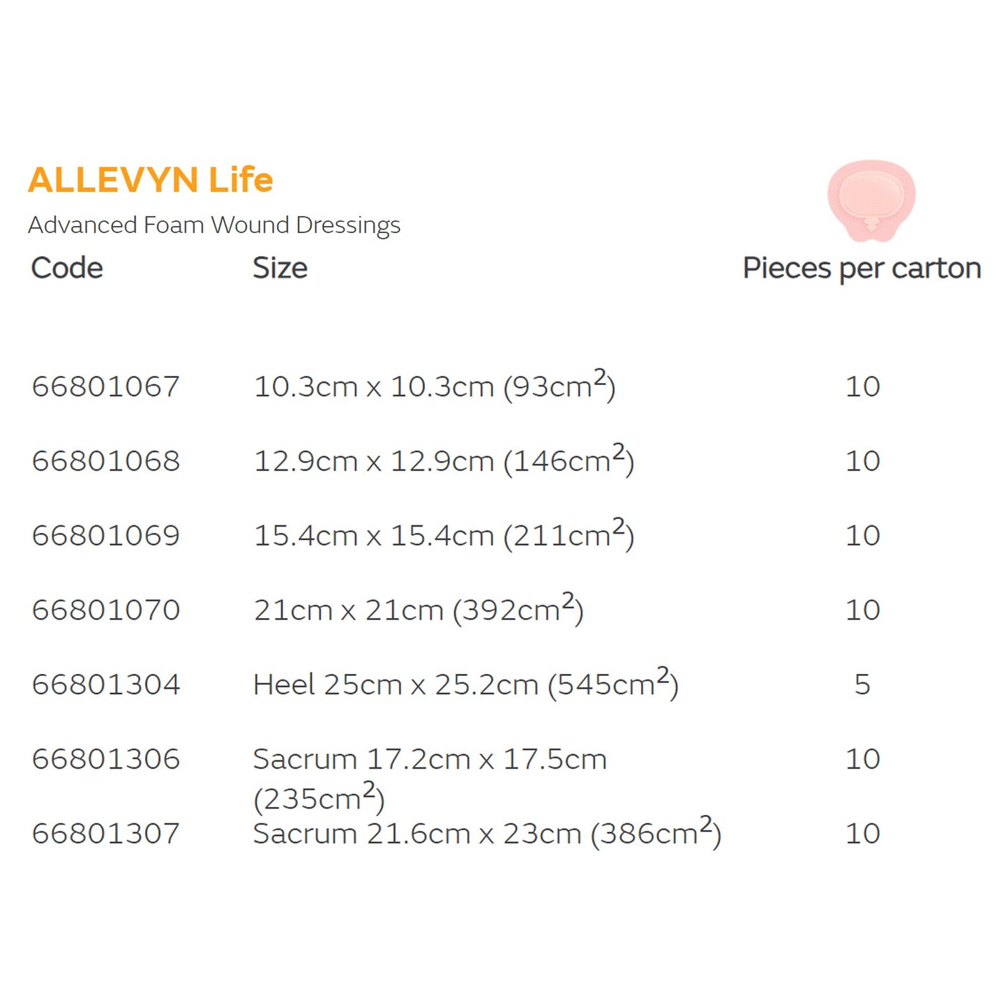 Allevyn Life Silicone Adhesive with Border Silicone Foam Dressing, 8½ x 9 Inch