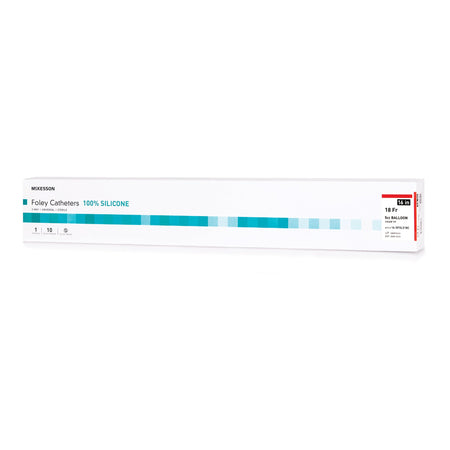 McKesson 16-SFOL518C Silicone Foley Catheter, Coude Tip, 18 Fr.