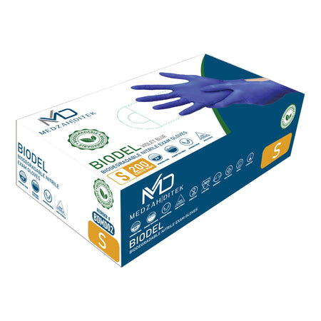 Medzah Industries BDMD02 BIODEL Nitrile Exam Glove, Small