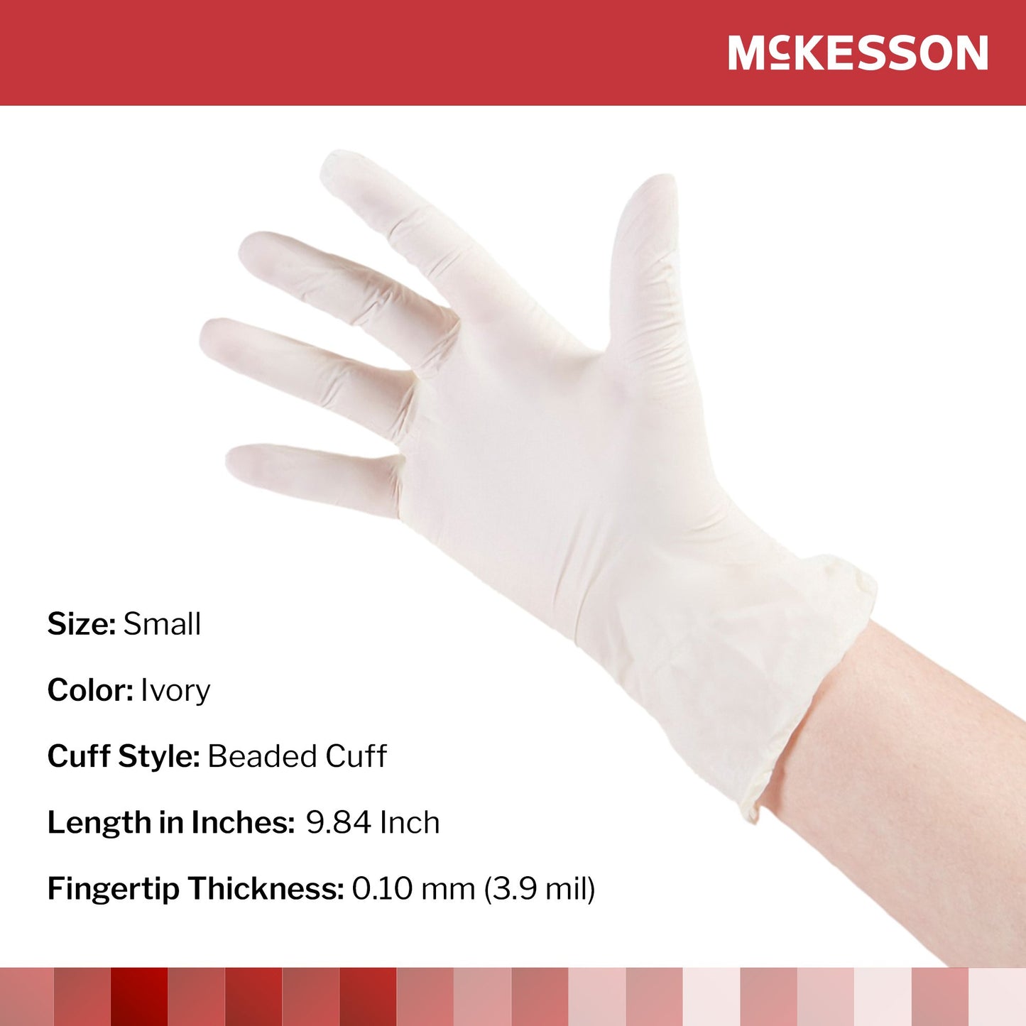 McKesson Stretch Vinyl Exam Glove, Small, Ivory