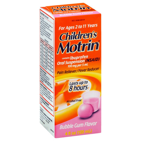 J & J Sales 50580060404 Motrin Children's Oral Suspension Bubblegum Flavor