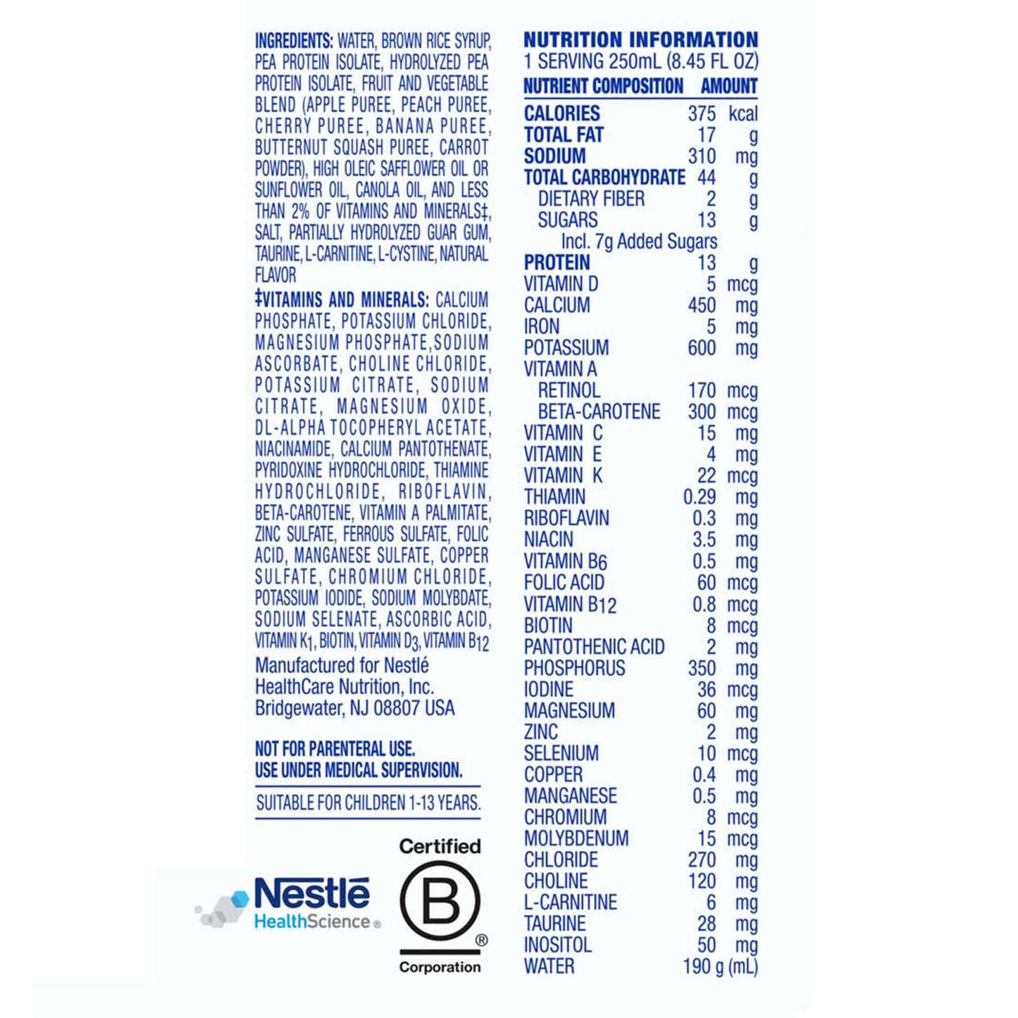 Compleat® Pediatric Original 1.5 Fruit Medley, 8.45-ounce Reclosable Carton
