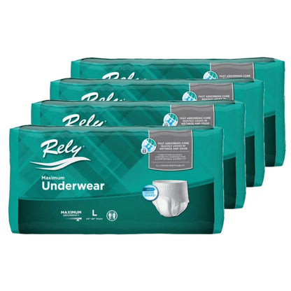 Absorbent Underwear Rely® Maximum Pull On with Tear Away Seams Adult Large Unisex Disposable Heavy Absorbency