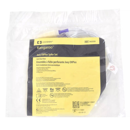 Cardinal 765559 Kangaroo Joey ENPlus Enteral Feeding Pump Safety Screw Spike Set without ENFit Transitional
