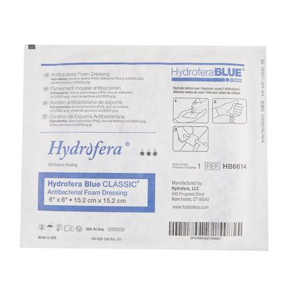 Hydrofera Blue™ Classic Antibacterial Foam Dressing, 15.2 x 15.2 Centimeter