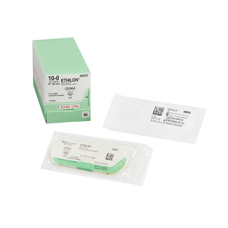 Ethicon 9000G Ethilon Polyamide Nonabsorbable Suture with Needle, Opthalmic Spatula Monofilament