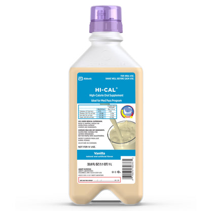 Hi-Cal® Vanilla Oral Supplement, Ideal for Med Pass Program, 1 liter bottle