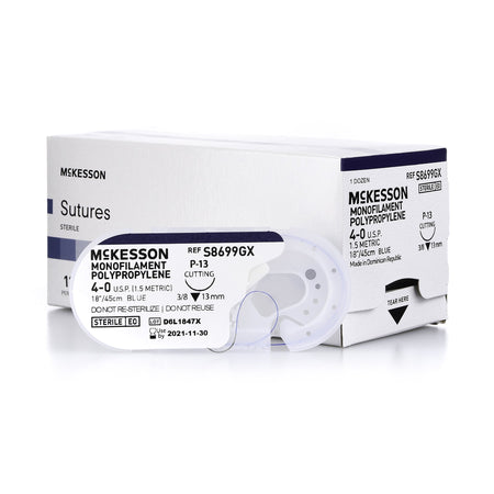McKesson S8699GX Polypropylene Nonabsorbable Suture with Needle, P-13