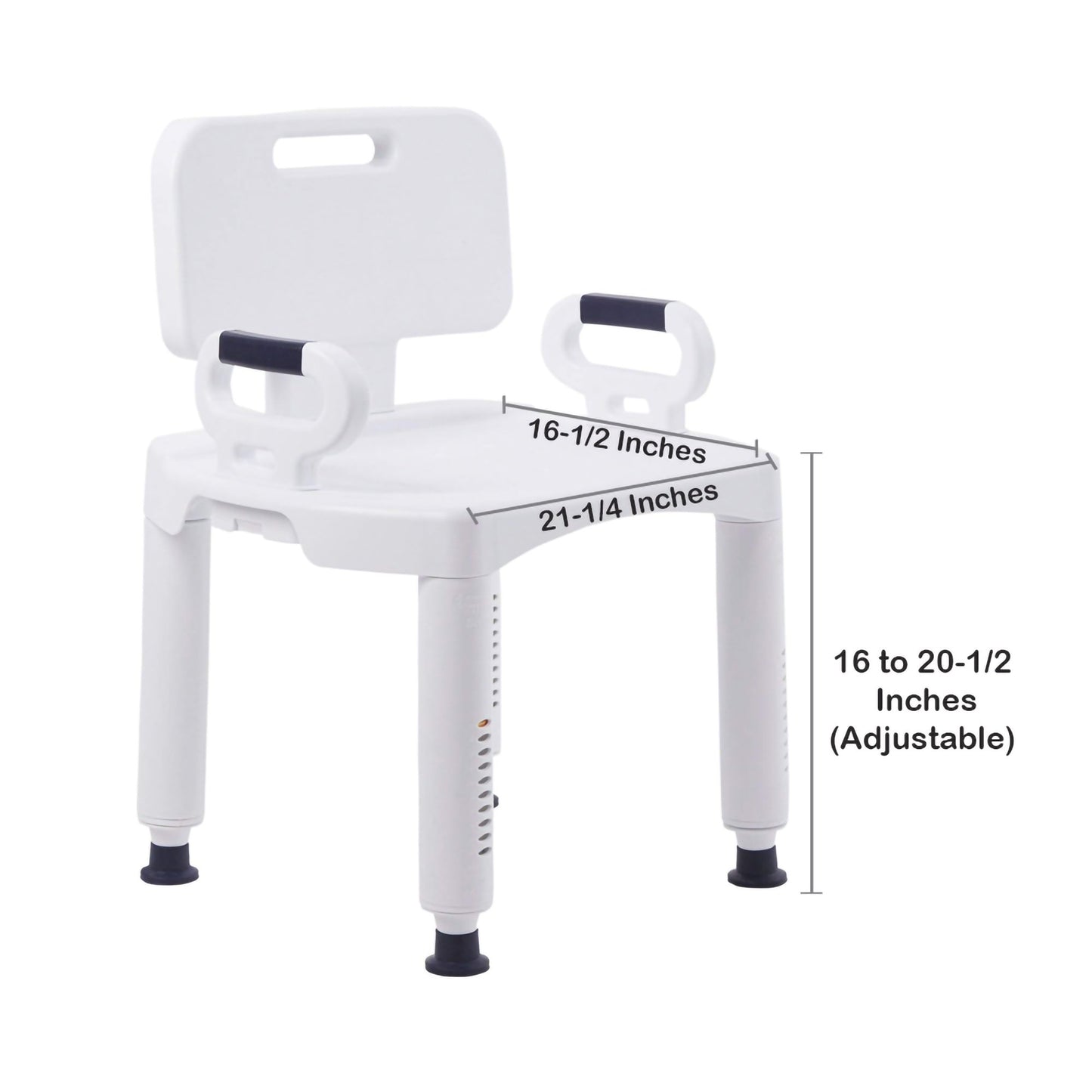 McKesson Bath Bench with Removable Arm Rail and Back, 20½ Inch Width