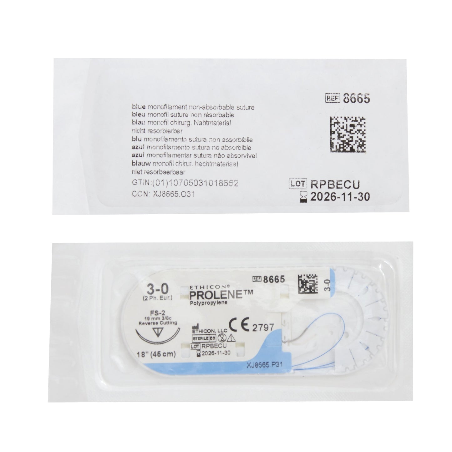 Prolene™ Suture with Needle, Size 3-0
