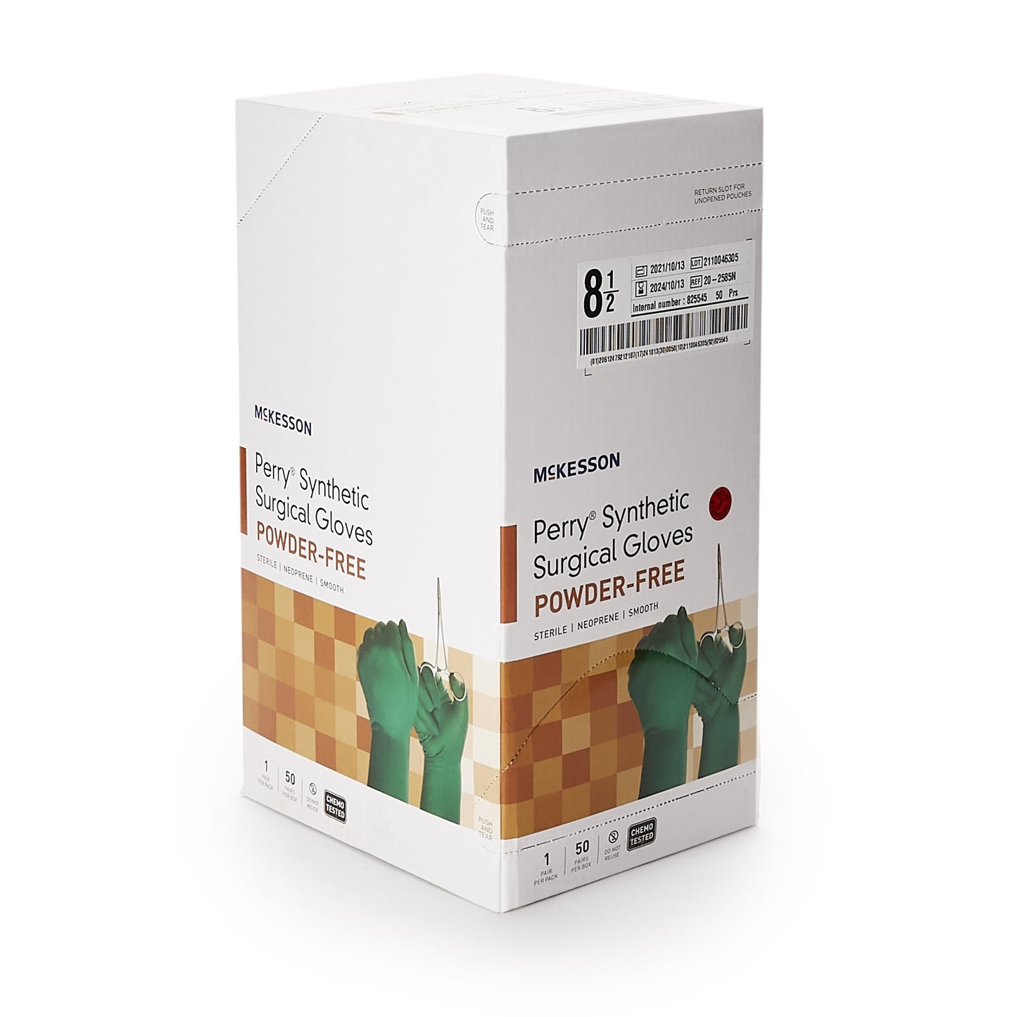 McKesson Perry® Performance Plus Polychloroprene Surgical Glove, Size 8.5, Green