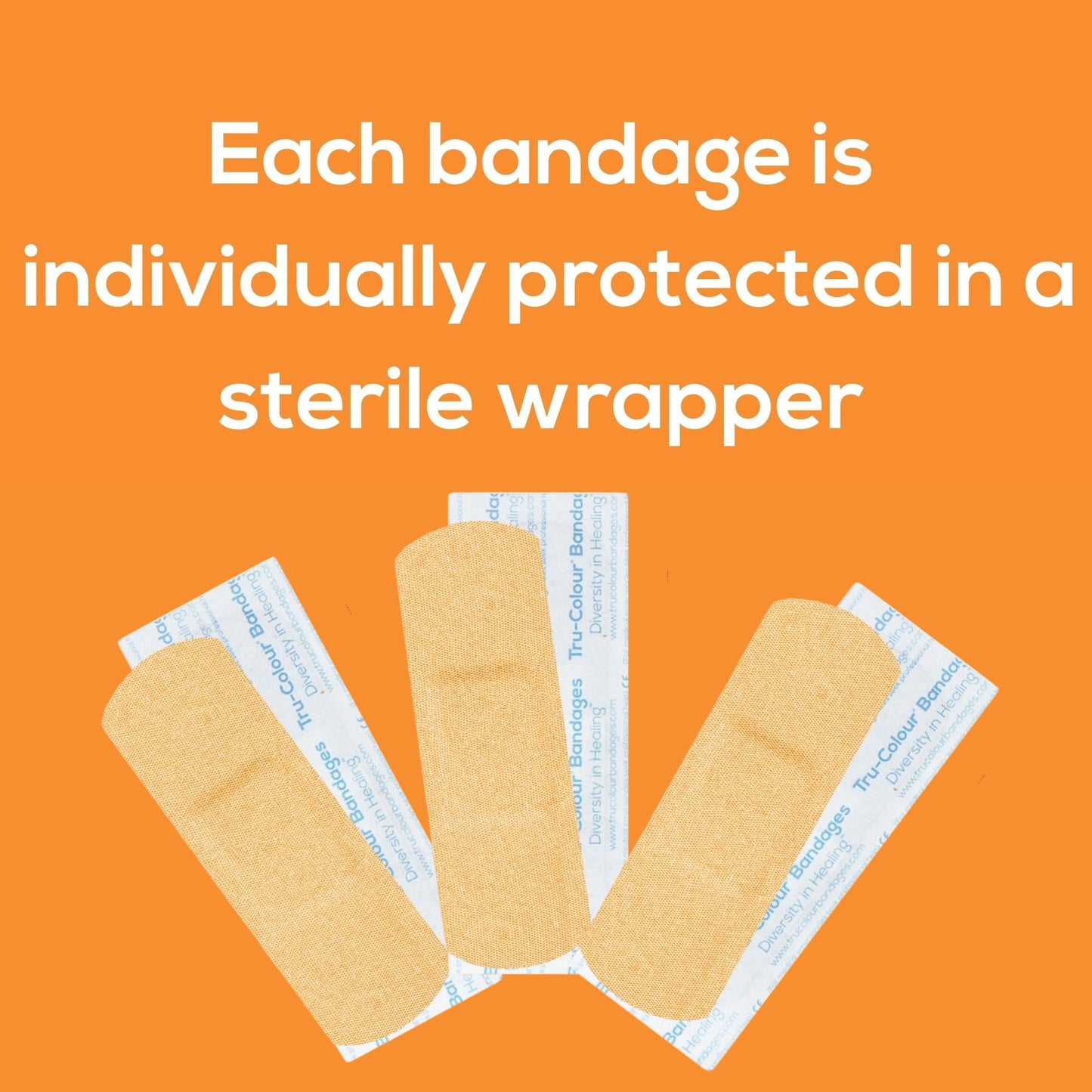 Tru-Colour Skin Tone Shade Fabric Bandage Adhesive Strips – Beige, 1 x 3 Inch