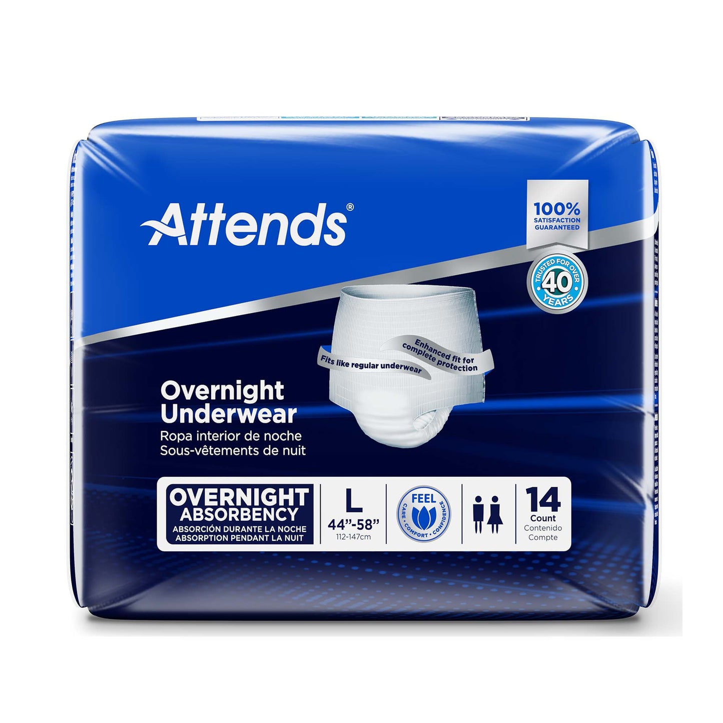 Attends® Overnight Underwear with Extended Wear Protection, Large
