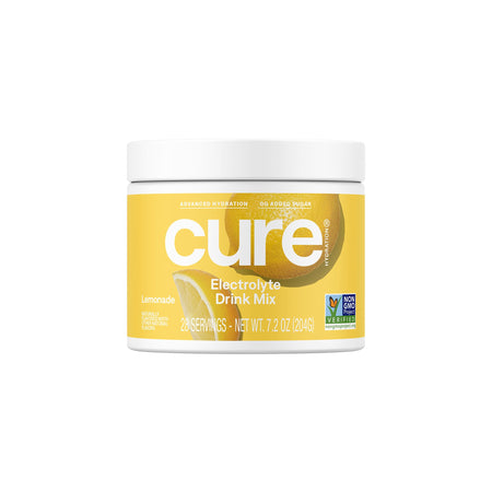 Cure Hydration 1267701 Electrolyte Drink Mix made with Coconut Water, Lemonade, 7.2-ounce Jar