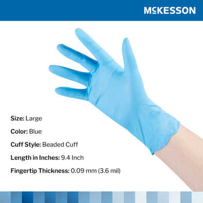 McKesson Confiderm® 3.8 Nitrile Exam Glove, Large, Blue