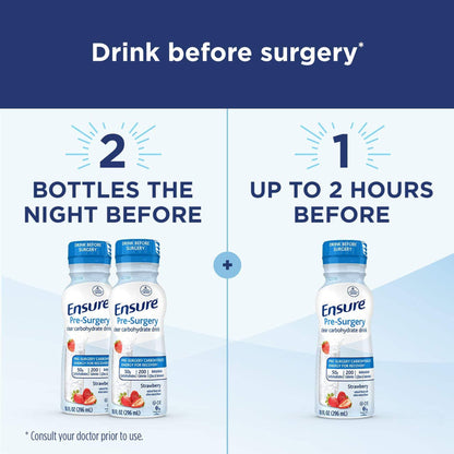 Ensure® Pre-Surgery Strawberry Clear Carbohydrate Drink, 10-ounce bottle