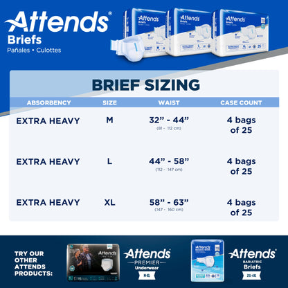 Attends® Extra Heavy Absorbency Briefs, Large