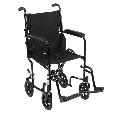 drive™ Transport Chair, Black, 17-Inch Seat Width