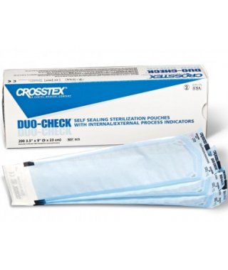 SPS Medical Supply SCS Duo-Check Sterilization Pouch, 3-1/2 x 9 Inch