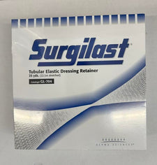 A box of Surgilast GL-704 tubular elastic net dressing retainer Size 4 at Lexicon Medical Supply.