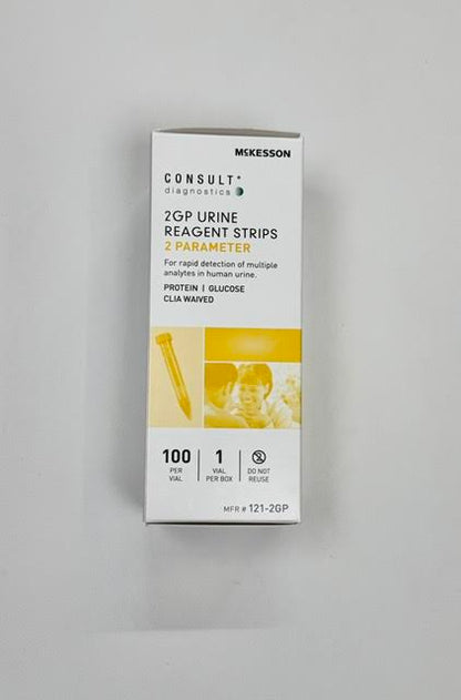 In-stock McKesson Consult 121-2GP urine test strips ready for immediate local clinic pickup at Lexicon Medical Supply in Tucson, AZ.