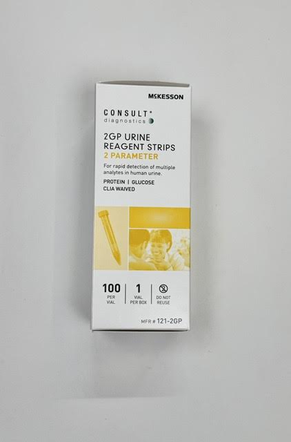 In-stock McKesson Consult 121-2GP urine test strips ready for immediate local clinic pickup at Lexicon Medical Supply in Tucson, AZ.