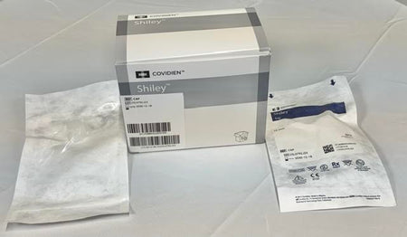 A box of Shiley decannulation caps compatible with FEN and CFN tracheostomy tubes.