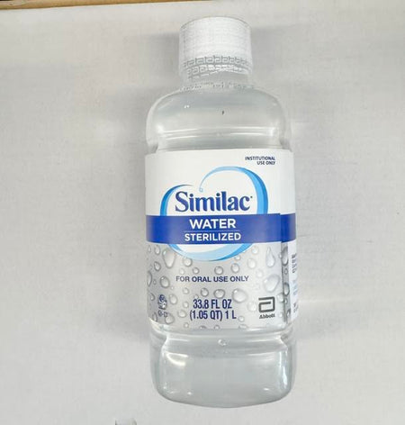 An individual 1 Liter bottle of Abbott Similac 58037 ready-to-use sterilized water at Lexicon Medical Supply.