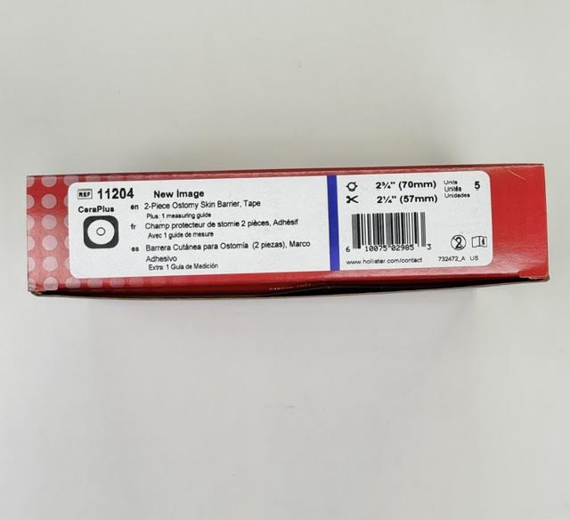 A retail box of 10 Hollister Premier 11204 one piece drainable ostomy pouches with CeraPlus skin barrier at Lexicon Medical Supply.